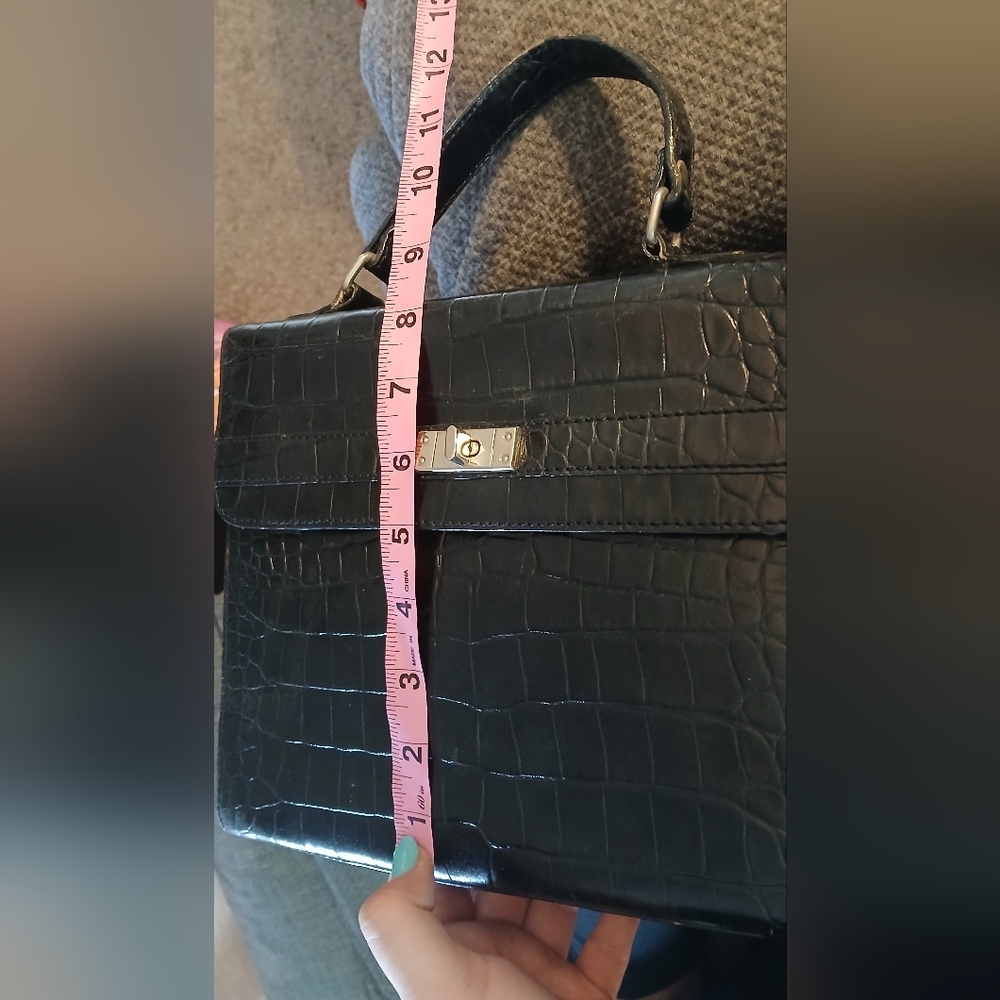 🖤 Vintage Valerie Stevens Croc Embossed “Kelly” Style Satchel 🖤 - Picture 13 of 15